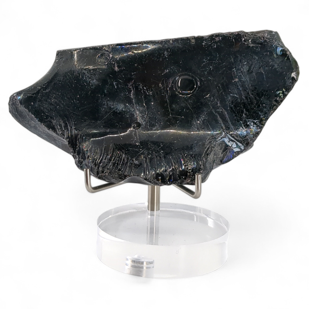 Black Art Glass Cullet Opaque Slag Glass #4XL37
